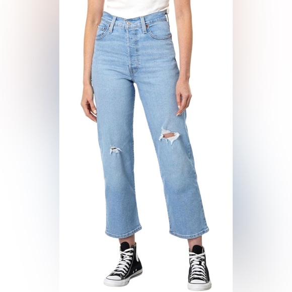 Women's Levi Ribcage Straight Jeans 24x27 - Picture 1 of 6